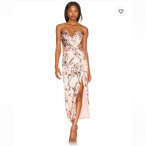 Katie May Strapless Floral Dress in Pink